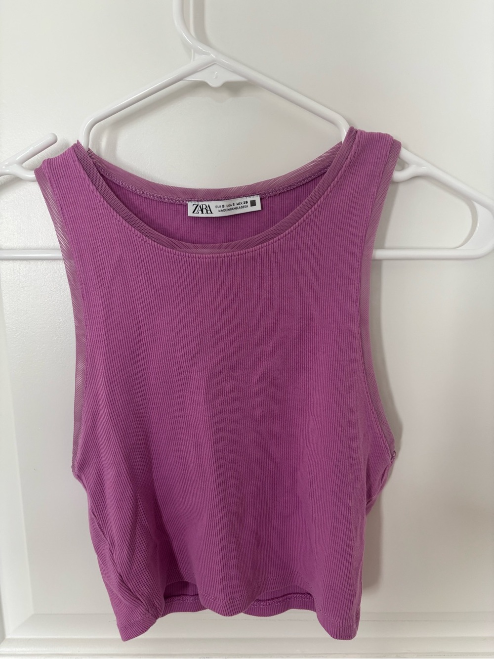 Zara Rose-Purple Ribbed Cropped Tank